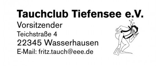 Tauchstempel 37 Taucherstempel Taucher stehend SCHWARZ BLAU